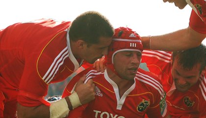 Alan Quinlan (left) and Denis Leamy 