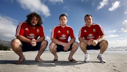 Adam Jones, Matthew Rees and Gethin Jenkins