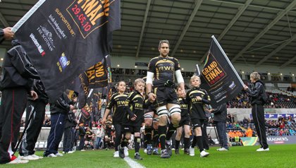 Ryan Jones leads out the Ospreys