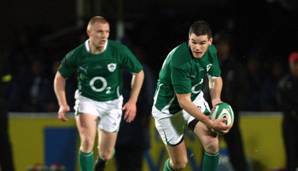 Keith Earls (left) and Jonathan Sexton