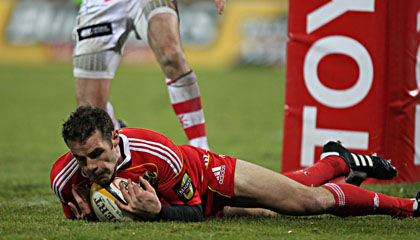 Barry Murphy was one of the late try scorers for Munster