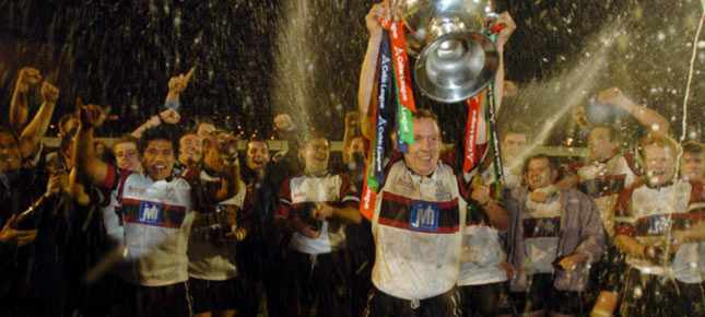 The Ospreys celebrate their first Celtic League title