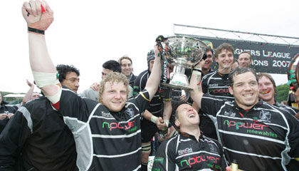 The Ospreys celebrate their title win