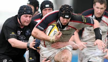 Ulster back rower Stephen Ferris on the charge against Connacht