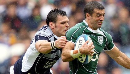 Rob Dewey in action for Scotland against ireland earlier this year
